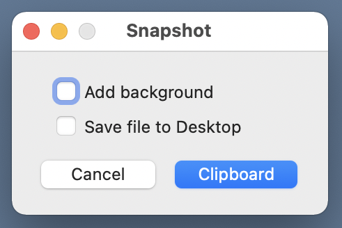 SnapClip dialog box